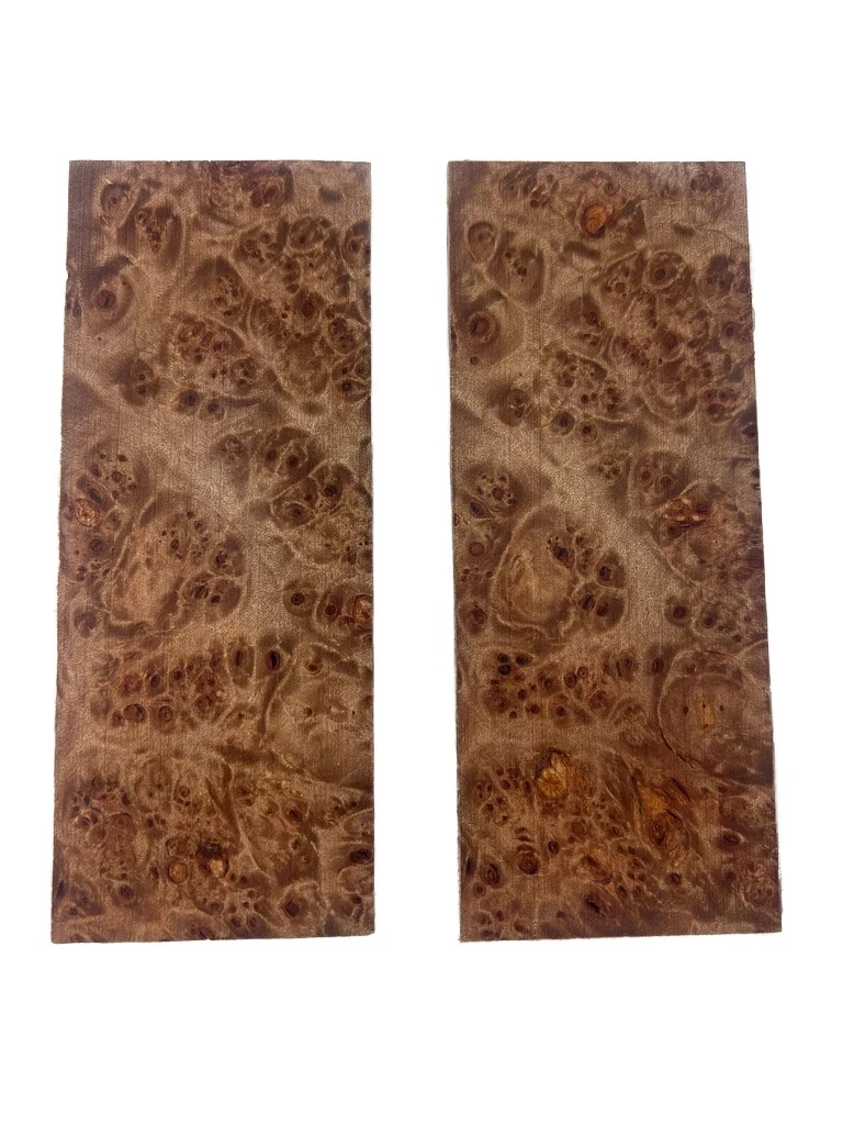Rare Stabilized Maple Burl Knife Handle Set (5x2x0.25)
