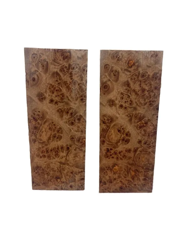 Rare Stabilized Maple Burl Knife Handle Set (5x2x0.25) — photo 2