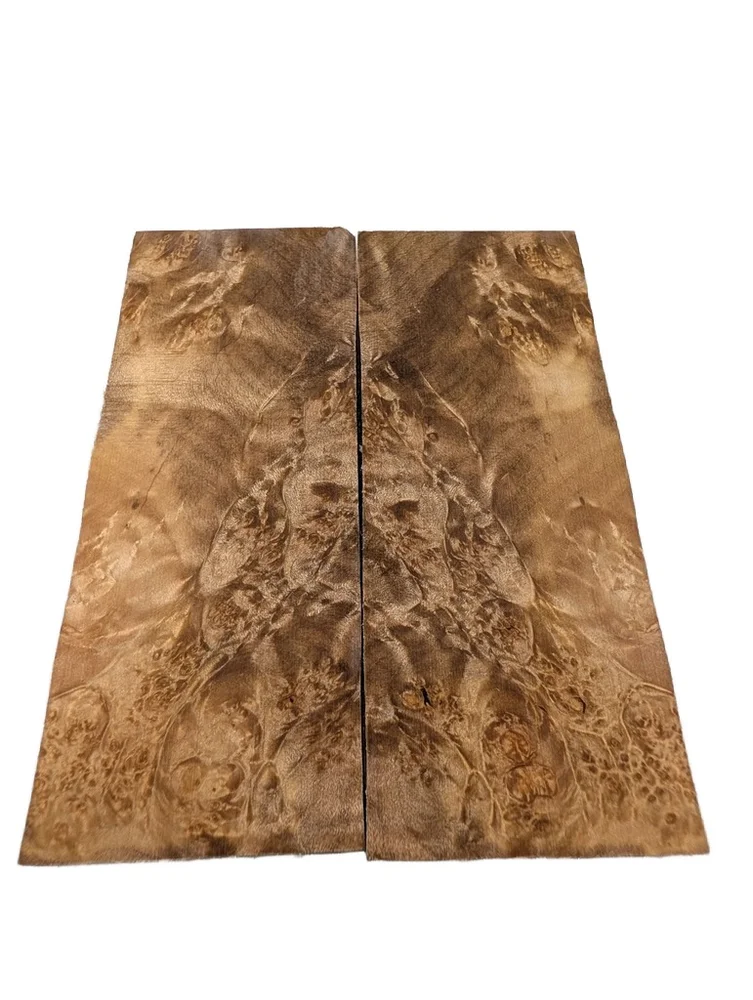 Bookmatched Stabilized Maple Burl Scale Set (5x2x0.25)