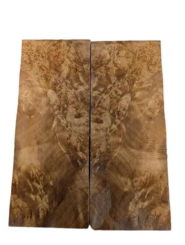 Bookmatched Stabilized Maple Burl Scale Set (5x2x0.25) — photo 3