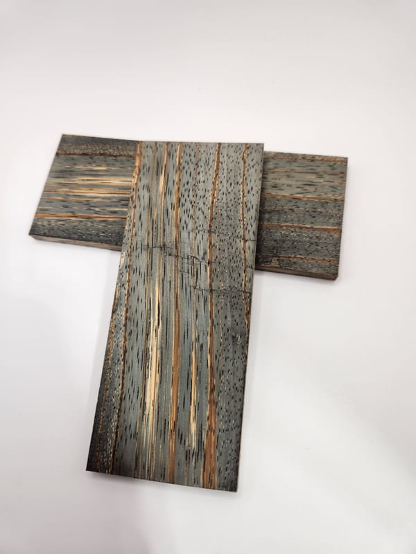 Custom Bookmatched Gray Dyed Zebra Wood