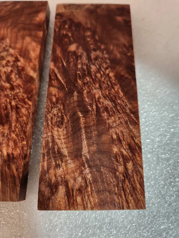 Clear Stabilized Burl Maple Knife Scales Bookmatched — photo 6