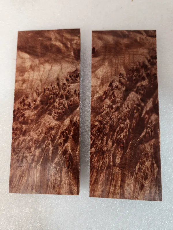 Clear Stabilized Burl Maple Knife Scales Bookmatched — photo 5