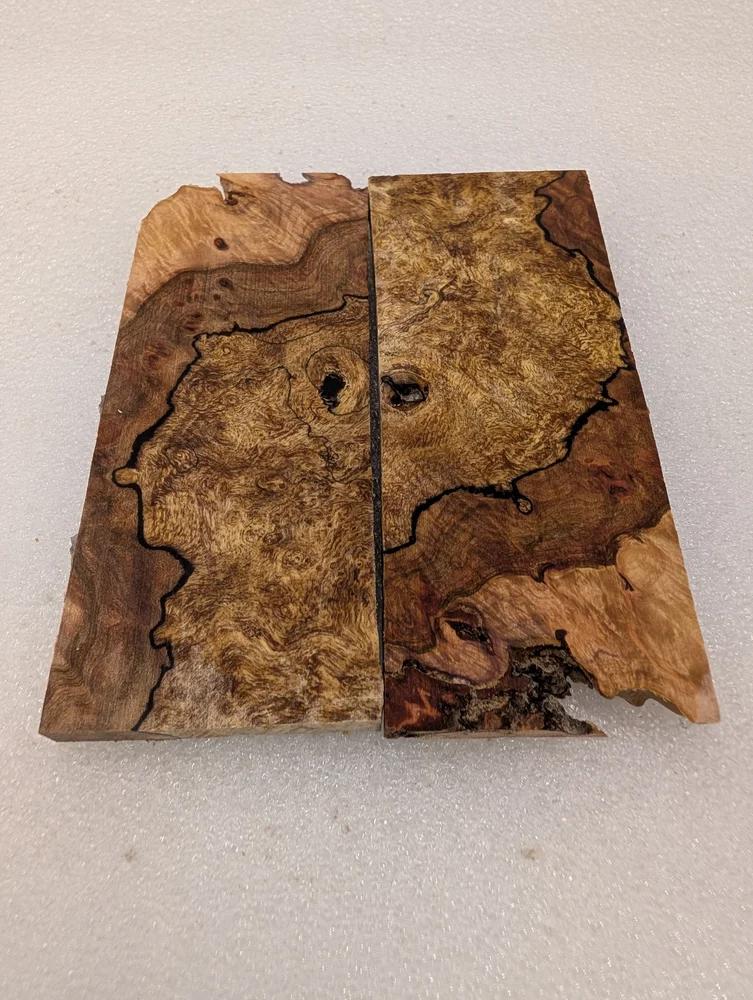Exhibition Grade Stabilized Spalted Maple Knife Handle Scales (5x2x0.25)
