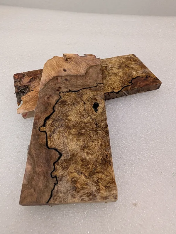 Exhibition Grade Stabilized Spalted Maple Knife Handle Scales (5x2x0.25) — photo 3