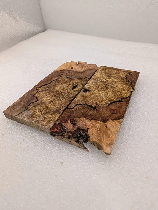 Exhibition Grade Stabilized Spalted Maple Knife Handle Scales (5x2x0.25) — photo 2