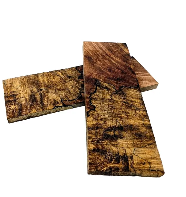 Matched Pair Stabilized Maple Burl Knife Scales (5x2x0.25) — photo 2