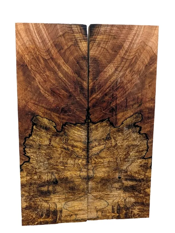 Matched Pair Stabilized Maple Burl Knife Scales (5x2x0.25) — photo 3