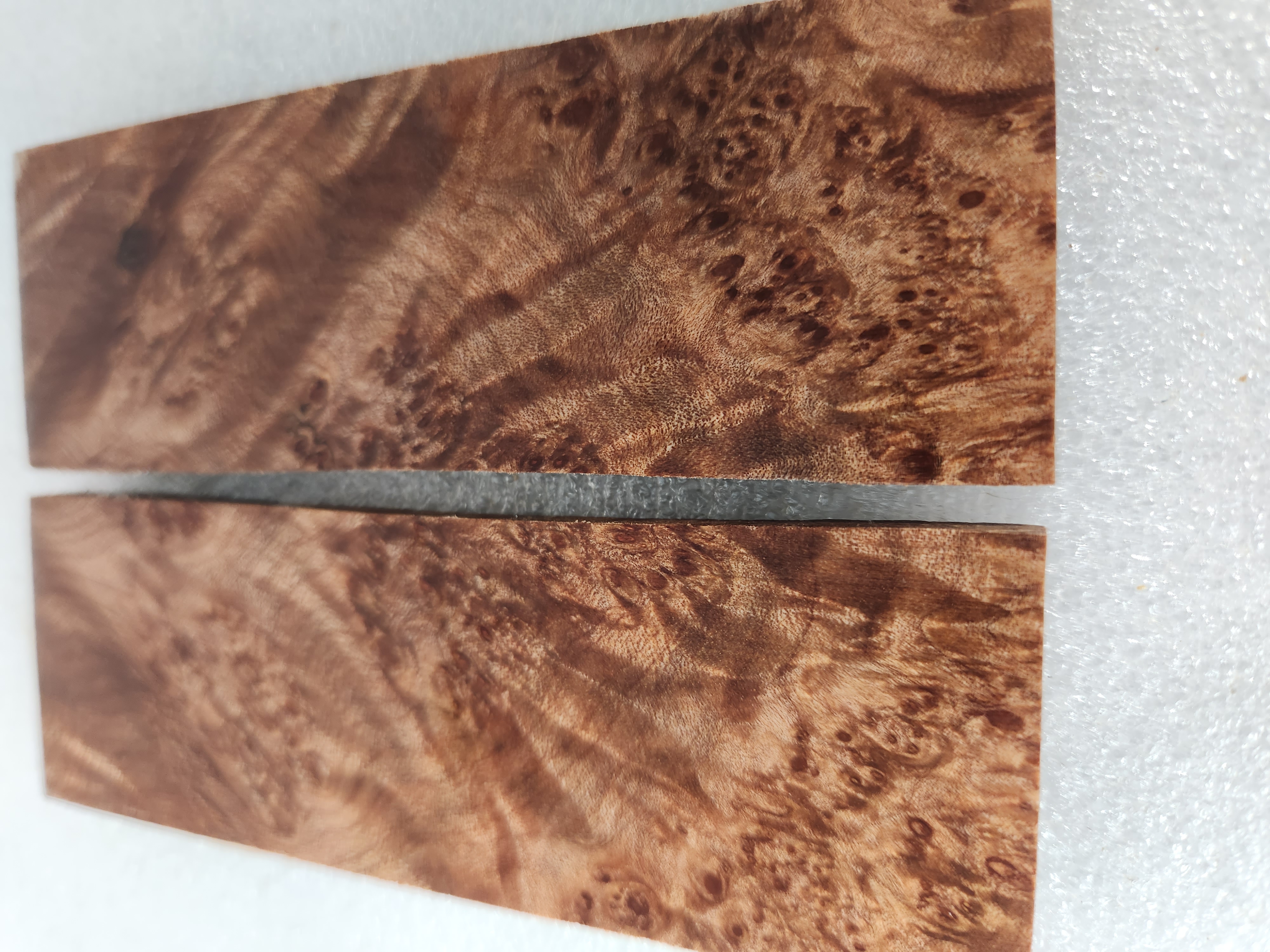 Clear Stabilized Burl Maple Knife Scales Bookmatched — photo 2