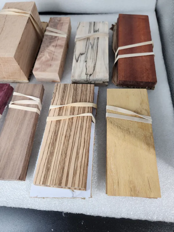 Natural Maple, Purpleheart, Zebrawood Knife Scales Kit — photo 3