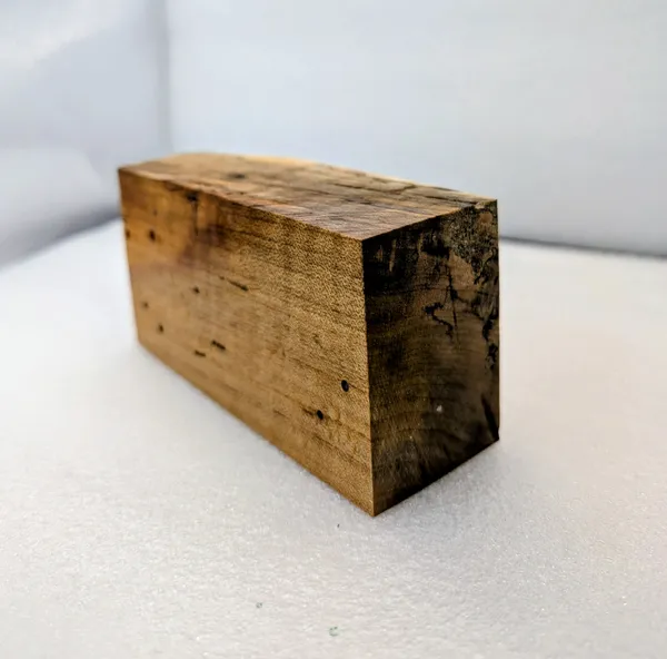 Clear Stabilized Spalted Maple Handle Block — photo 2