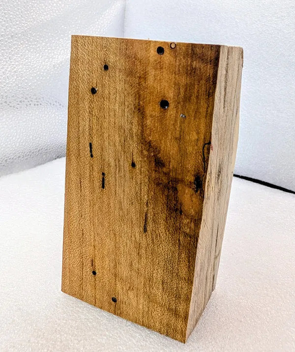 Clear Stabilized Spalted Maple Handle Block