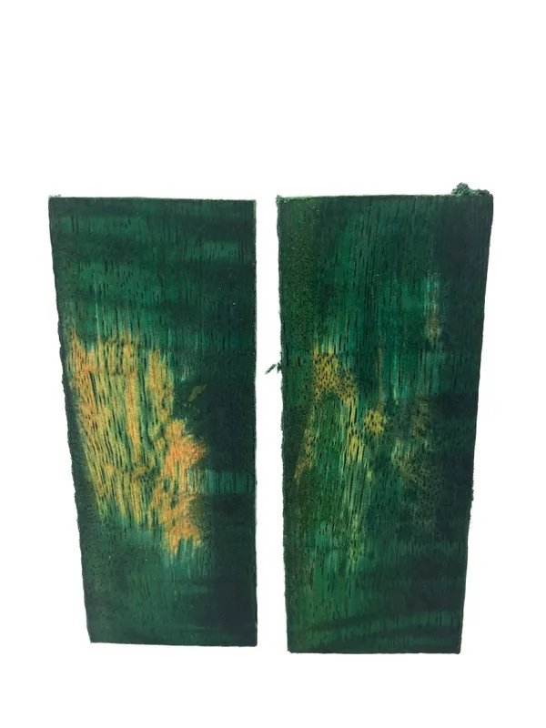 Rare Emerald Green Dyed Stabilized Mango Knife Handle Set (5x2x0.25) — photo 3