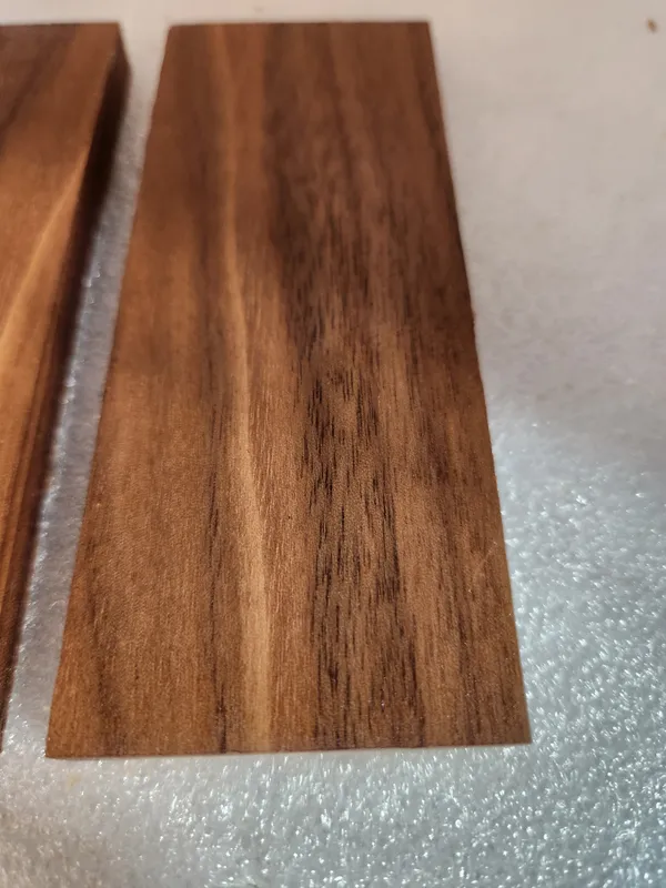 Clear Stabilized Walnut Knife Scales Bookmatched — photo 3