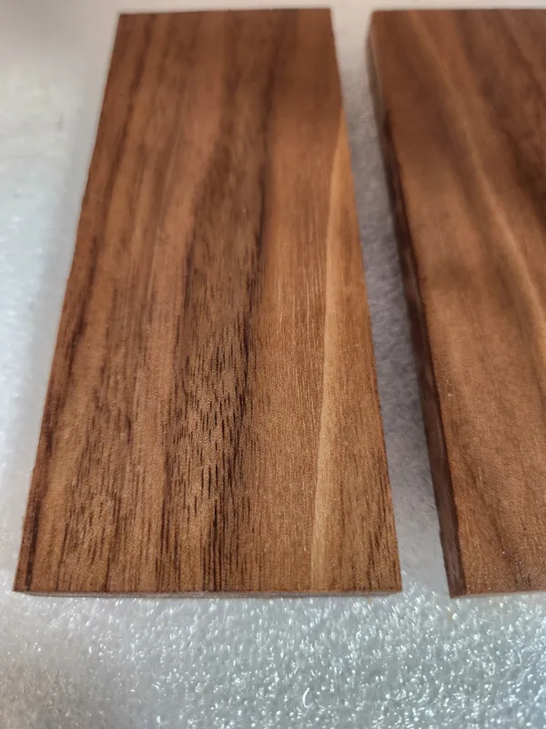 Clear Stabilized Walnut Knife Scales Bookmatched — photo 2