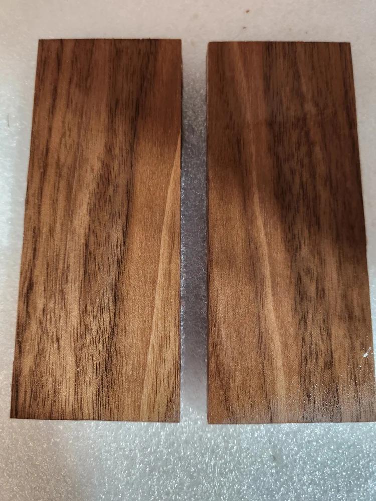 Bookmatched Stabilized Walnut Knife Scales – Wood Handles for Knives (5x2x0.375)