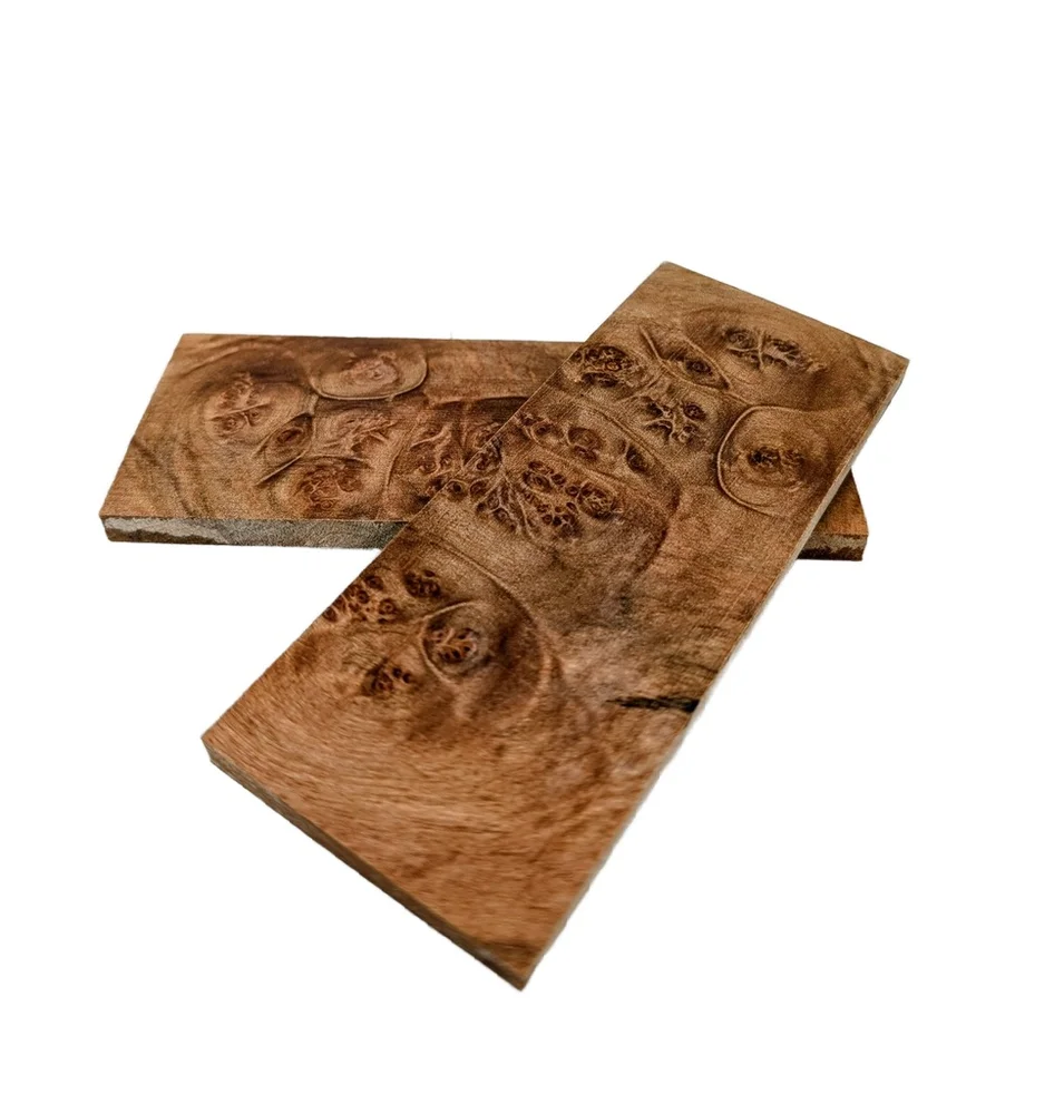 Stabilized Maple Burl Wood Scales (5x2x0.25)