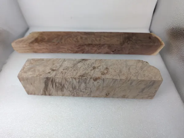 Exhibition Grade Stabilized Maple Burl Knife Handle Block (5x2x0.25) — photo 2