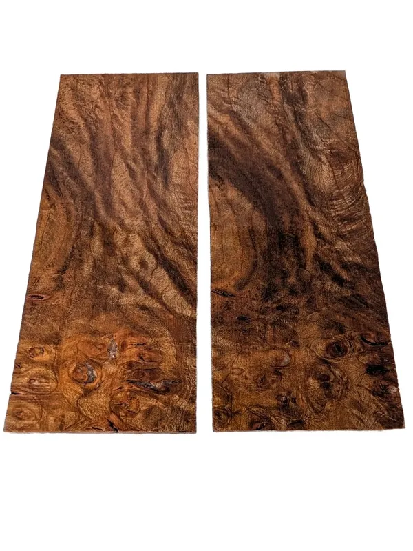 Matched Pair Stabilized Maple Burl Knife Scales (5x2x0.25) — photo 1