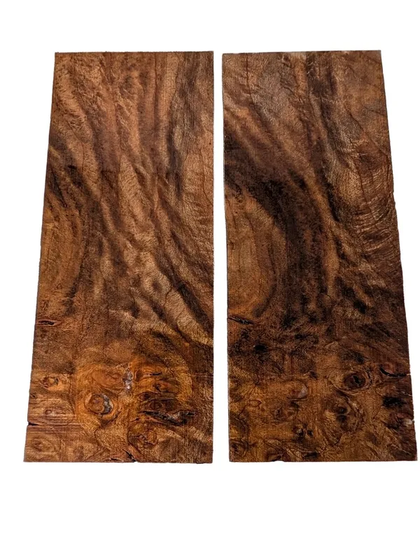 Matched Pair Stabilized Maple Burl Knife Scales (5x2x0.25) — photo 2