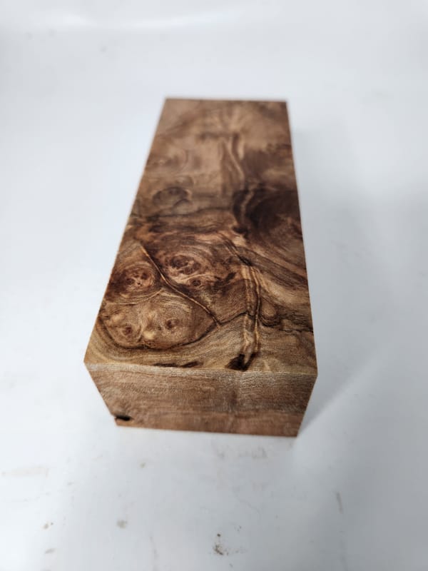 Stabilized Maple Burl Knife Handle Block – Wood Handles for Knives (5x2x1.5)
