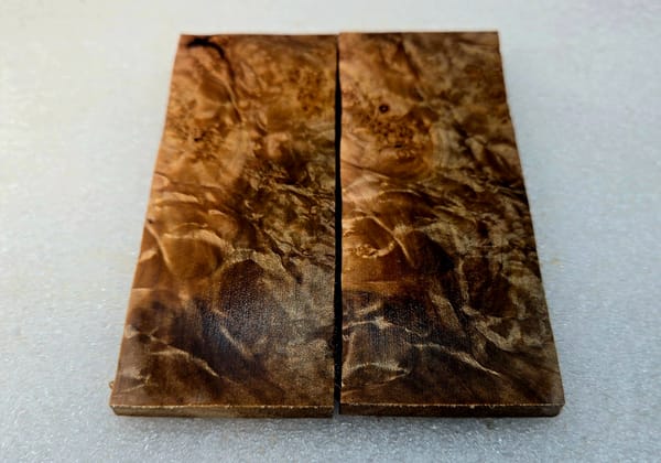 Clear Stabilized Burl Maple Knife Scales Bookmatched — photo 3