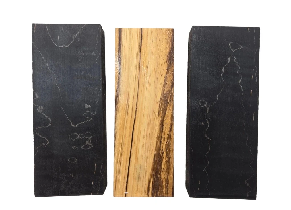 Lot of Premium Stabilized Midnight Black Maple Knife Handle Block (5x2x1)