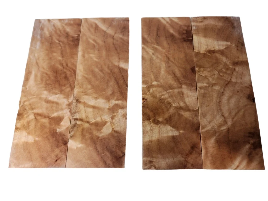 Lot of Bookmatched Maple Burl Stabilized Knife Scales (6x2x0.25)