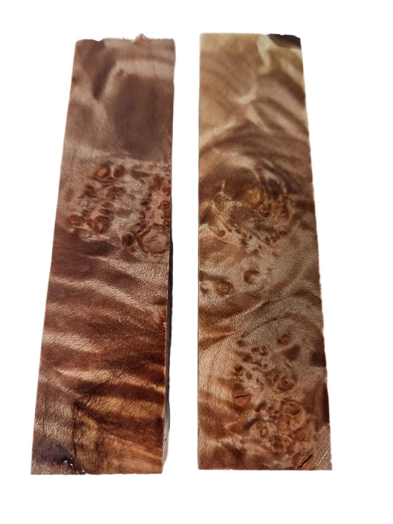 Lot of Stabilized Maple Burl Pen Blank- pair – Turning Wood (4.25x1x1)