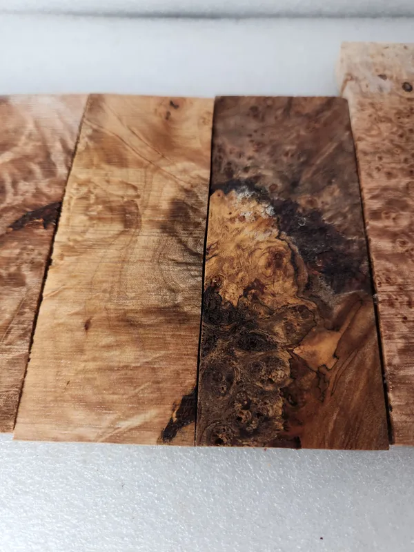 Clear Stabilized Burl Maple Knife Scales Kit — photo 4