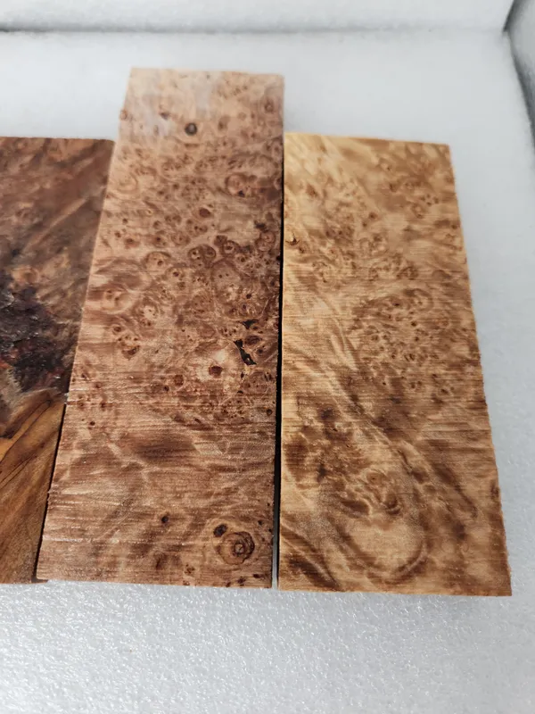 Clear Stabilized Burl Maple Knife Scales Kit — photo 3