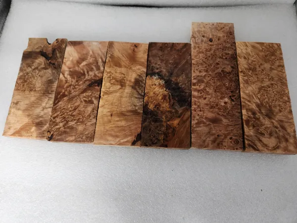 Clear Stabilized Burl Maple Knife Scales Kit