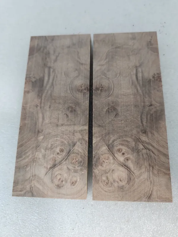 Clear Stabilized Burl Maple Knife Scales Bookmatched — photo 2