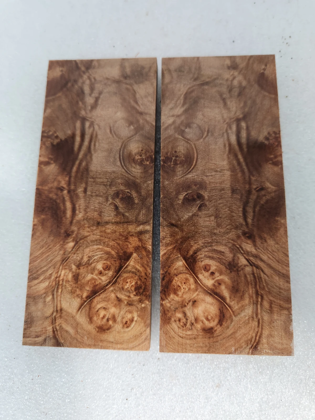 Premium Matched Stabilized Maple Burl Knife Scales (5x2x0.25)