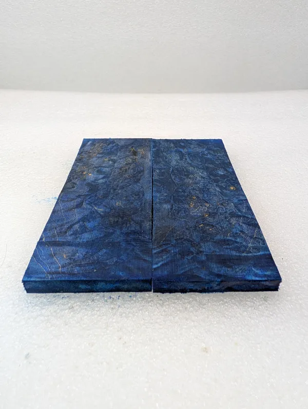 Hand-Selected Electric Blue Dyed Stabilized Maple Burl Scales (5x2x0.25) — photo 2