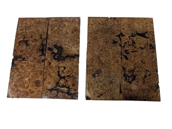 Lot of Exhibition Grade Bookmatched Stabilized Maple Burl Scales (5x2x0.25) — photo 2