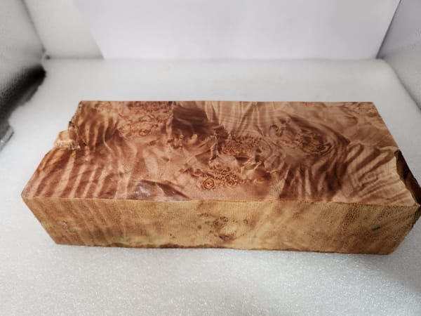 Clear Stabilized Burl Maple Handle Block — photo 2