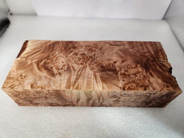 Clear Stabilized Burl Maple Handle Block
