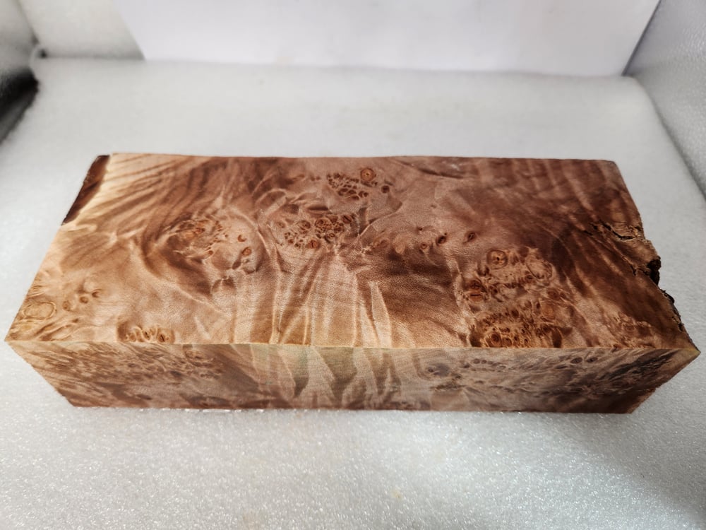 Clear Stabilized Burl Maple Handle Block