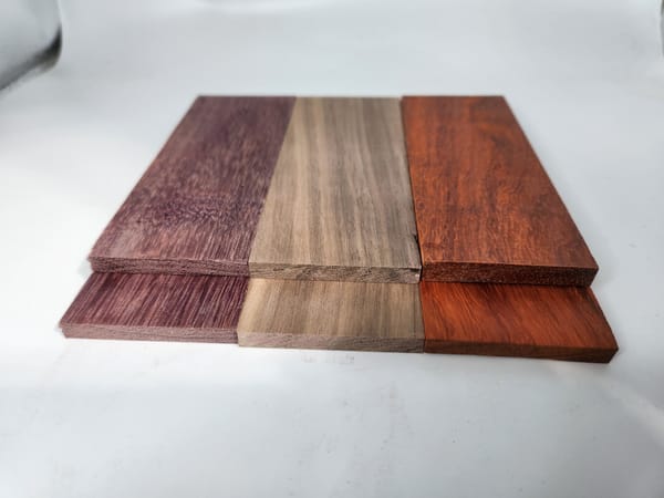 Natural Purpleheart, Walnut, Padauk Knife Scales Bookmatched Kit — photo 4