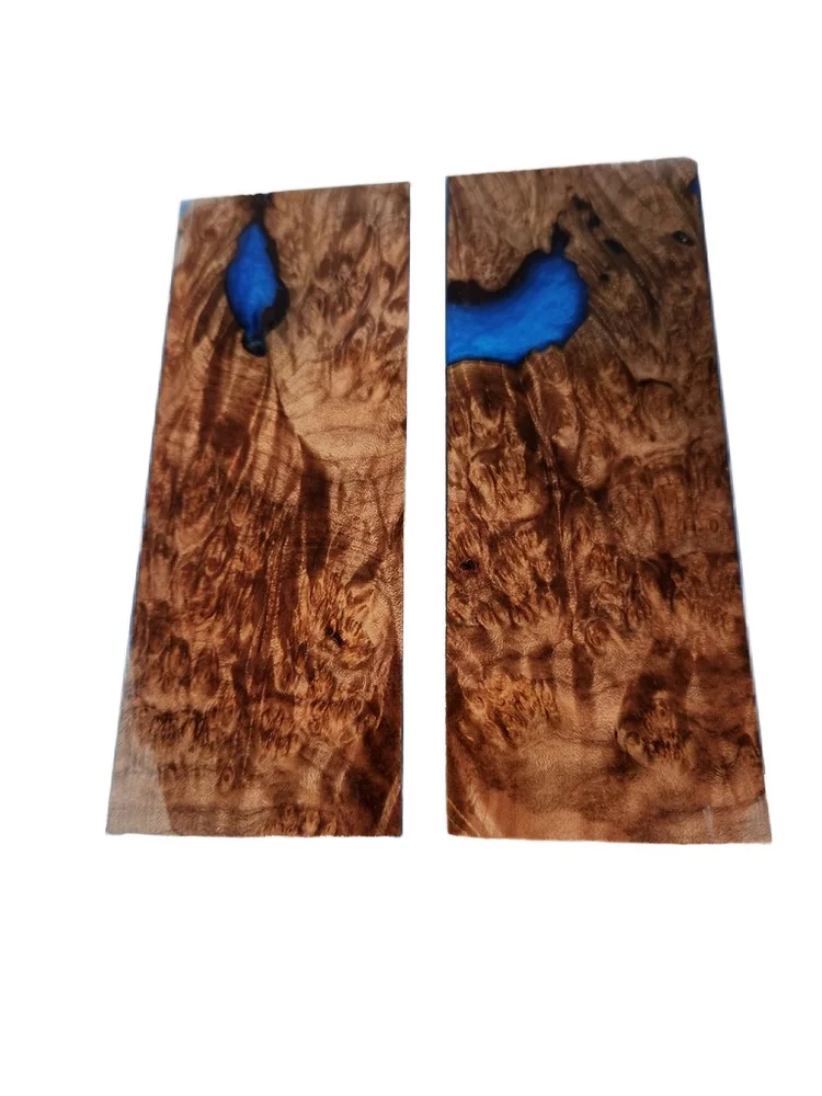 Exhibition Grade Electric Blue Dyed Stabilized Maple Burl Scales (5x2x0.25)