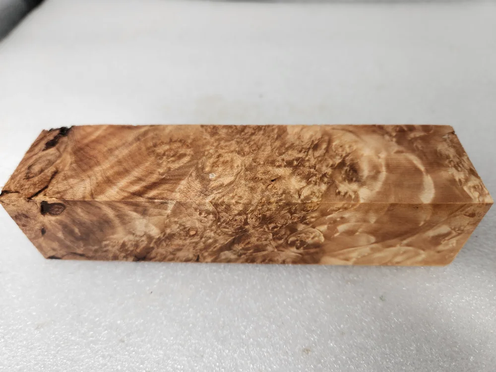 Clear Stabilized Burl Maple Handle Block