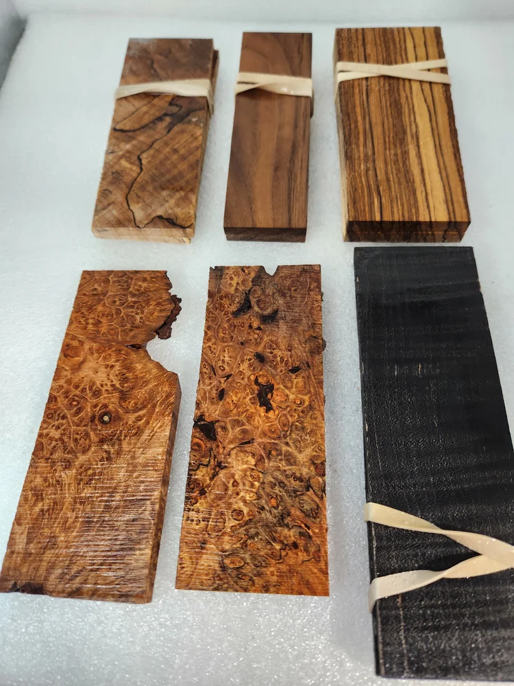 Lot of Stabilized Multiple Wood Knife Scales (5x2x0.25)