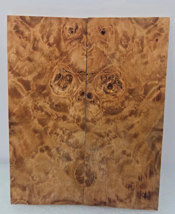 Clear Stabilized Burl Maple Knife Scales Bookmatched — photo 4