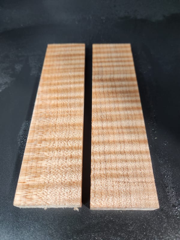 Bookmatched Stabilized Maple Knife Scales – Wood Handles for Knives (6x1.5x0.45)