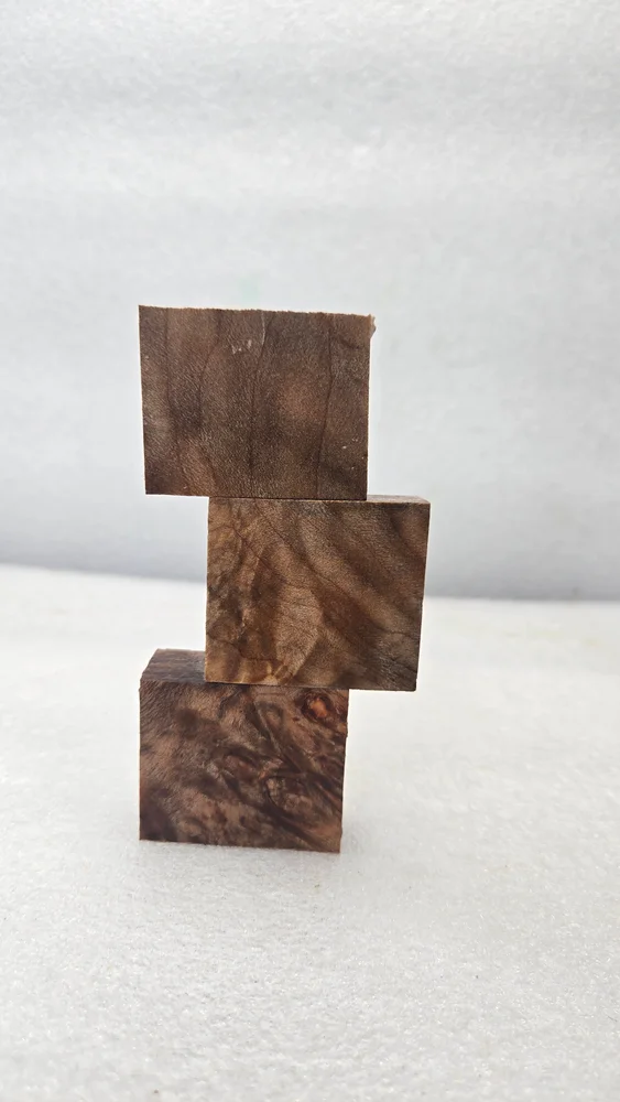 Stabilized Maple Burl Ring Blank – Wood Handles for Knives (1.5x1.5x0.75)
