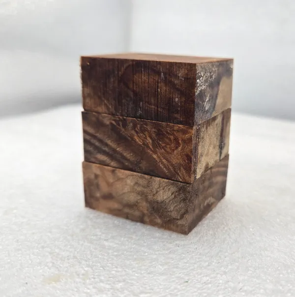 Clear Stabilized Burl Maple Ring Blank Kit — photo 2