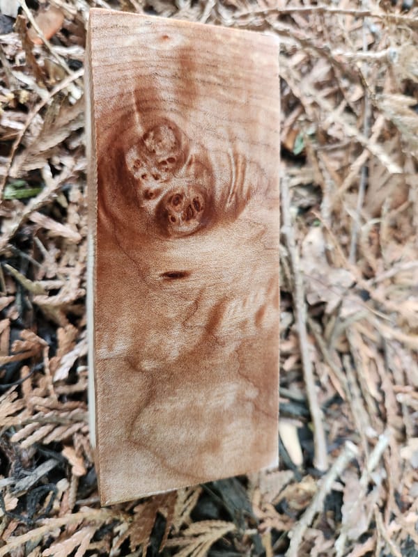 Clear Stabilized Burl Maple Handle Block — photo 3