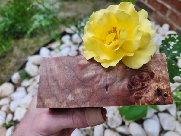 Clear Stabilized Burl Maple Handle Block — photo 2