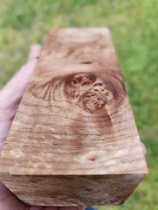 Clear Stabilized Burl Maple Handle Block — photo 5